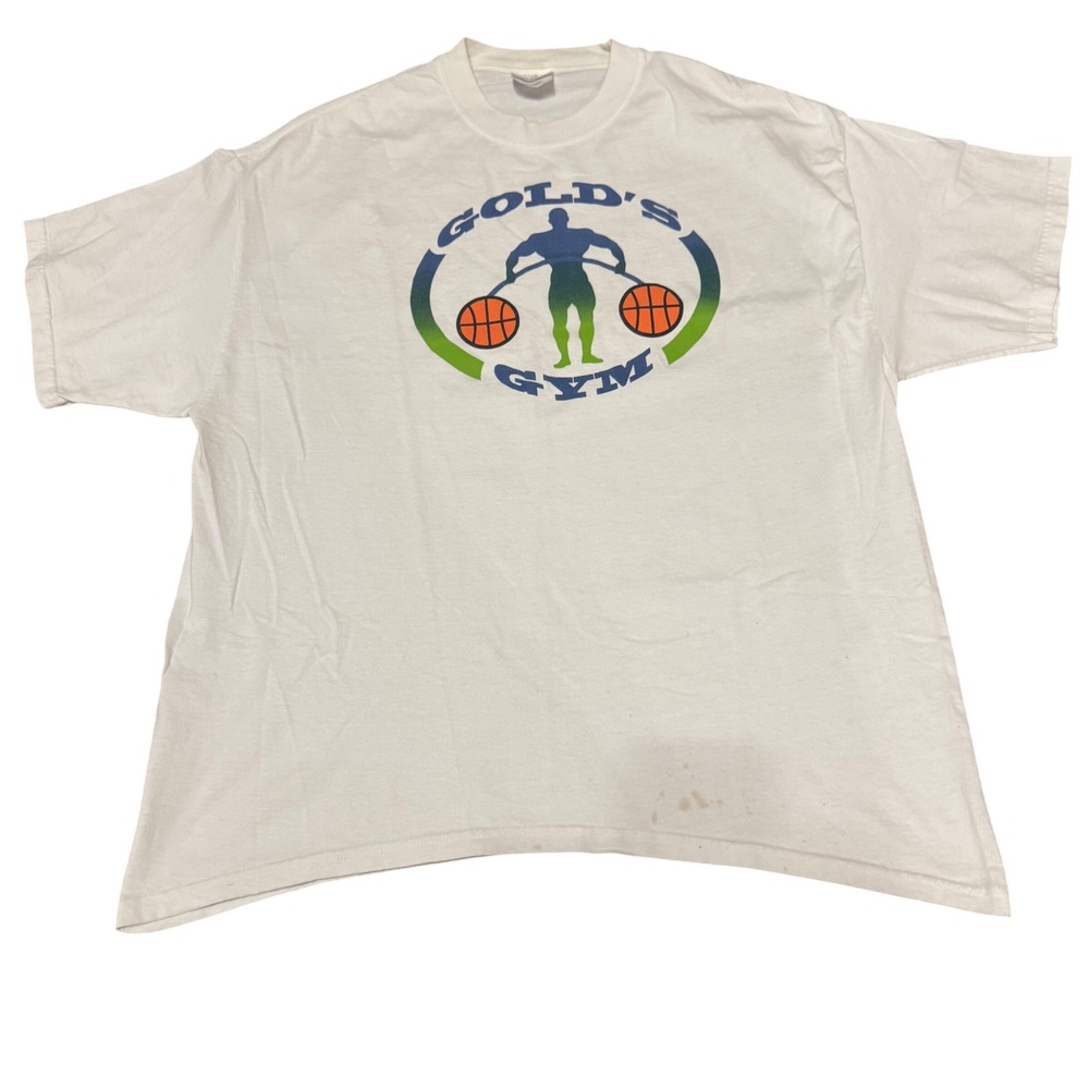 Golds Gym Vintage Y2K Graphic T Shirt Mens XL Port and Company Cotton Tee‎